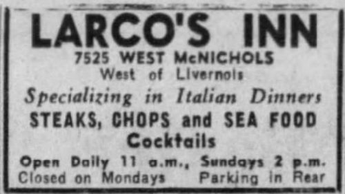 Larcos Inn - May 7 1954 Ad (newer photo)